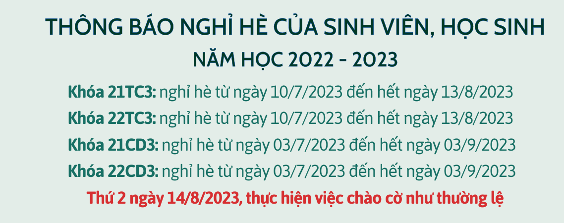 Thông báo - nghỉ hè năm học 2022-2023